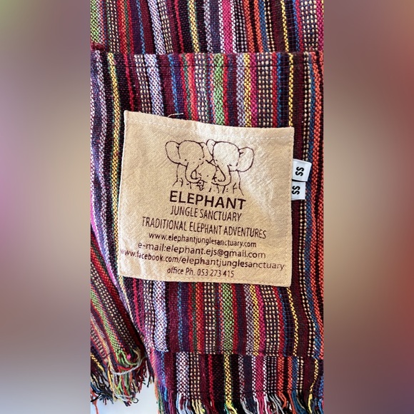 Boho Multicolor V-Neck Poncho From Thailand - Picture 5 of 7